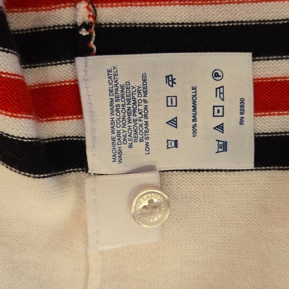 Lands End Supima Cotton Striped Cardigan Size Medium - Picture 9 of 9